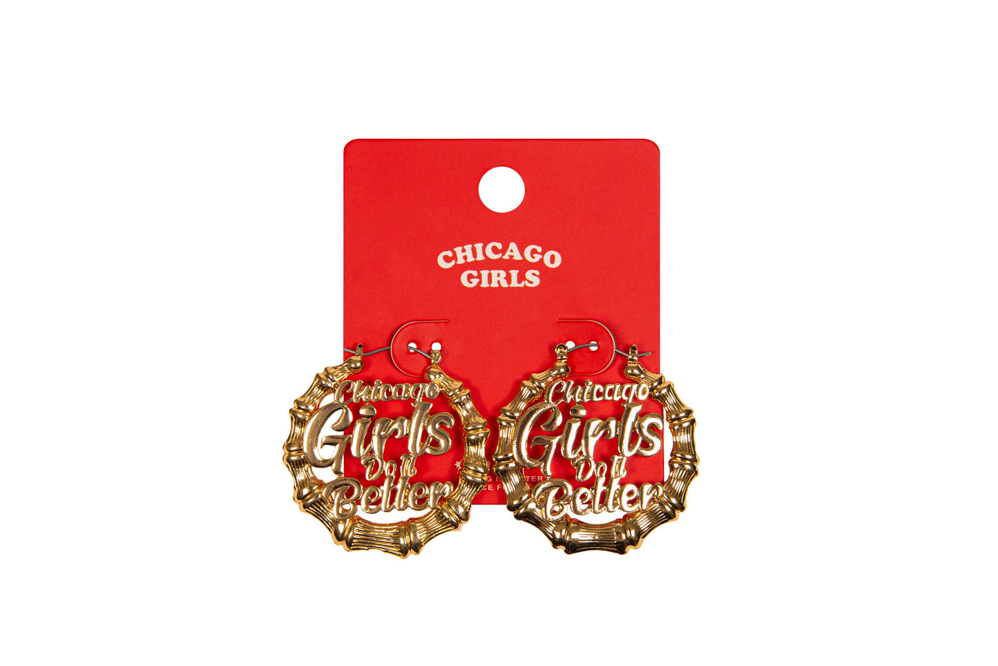"Chicago Girls" Bamboo Hoops (GOLD)